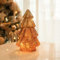 Albero di Natale a LED in vetro con design a onda, luci scintillanti, 6 funzioni timer, centrotavola natalizio a batteria, oro