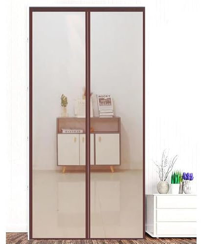 Magnetic Insect Door Net Screen Door Bug Keep Insects Out Mosquito Fly Insect Mesh Guard 2 Colour 20 Sizes 8 Day Delivered Easy to Use for Balcony Sliding Doors Living Room(Light Brown,160x210cm)