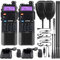 UV5R baofen gTalkie Walkie Double Bande Radio, Noir 3800mAh Li-ION Battery Walkie Talkie (2 pcs)