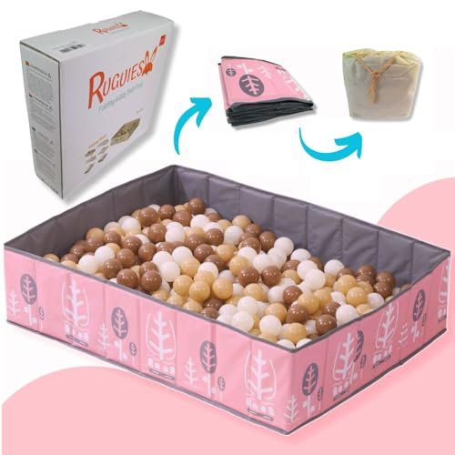 RUGUIES- Piscina di palline per bambini- Piscina di palline rettangolare pieghevole per bambini- Area giochi portatile- Per uso interno ed esterno- XXL 120x90x30cm (palline non incluse).