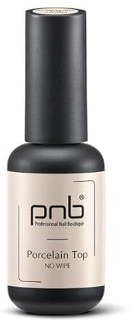 PNB Porcelain Top Coat, Now Wipe 8ml 7 FREE Formel 8ml Babyboomer Porzellaneffekt UV LED Gel