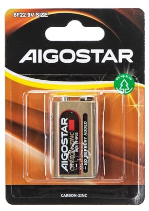 Glowster Carbon Zinc Batteries 6F22 9V Pack of 1