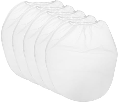 sourcing map Paint Strainer Bags 5Gallon 1.97x1.57 Nylon Mesh Bag with Elastic Opening 5Pcs