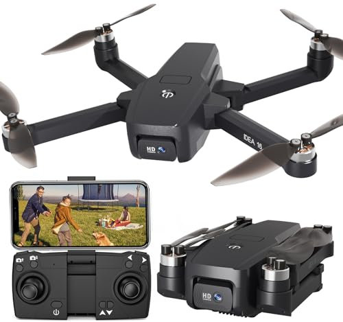 Drohne mit 4K Kamera Brushless Motor Drohnen, Geschwindigkeit 40km/h 5GHz WIFI FPV Drohnen mit 2 Kameras, 30 Minuten Flug, IDEA16 Drohne für Erwachsene Anfänger Quadcopter RC biegsam UAV C0