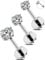 OUFER 18 G 6 mm Nasenstecker Ringe Nasenloch 3 Stück Conch Tragus Helix Piercings Schmuck Gewindeloser Push-in-Chirurgenstahl Labret Lippenpiercing Knorpel Ohrringe Klar CZ