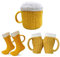 FGFD&OU Beanie Mütze Damen Herren Lustige Strickmütze Warme Wintermütze Thermische Winddichte Damenmützen Dicker Winter Knit Ski Cap Watch Hat Mütze Lustige Geschenke für Unisex (3 Stück Gelb)