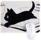 Qianyu Mauspad Klein Schwarzes Katzen Mousepad Süßes Anime Mauspad Lustiges Quadratisches Kawaii Schreibtischzubehör mit Genähten Kanten rutschfeste Schreibtisch Dekor für Maus Computer Laptop Büro