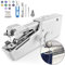 Mini Nähmaschine, 29 pcs Handliche Nähmaschine mit Nähset, Tragbare Elektrische Schnellstichwerkzeug für Anfänger Zuhause DIY Nähen Kleidung Vorhänge Basteln