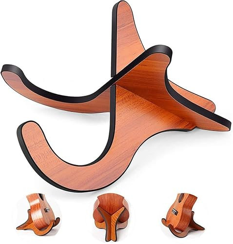 Windfromort Ukulele - Struttura ukulele macinata - Poggia Ukulele, Legno, Design Pieghevole, Stabile E Antiscivolo, Adatto Per Ukulele E Altri Strumenti A Corda (Legno Naturale)