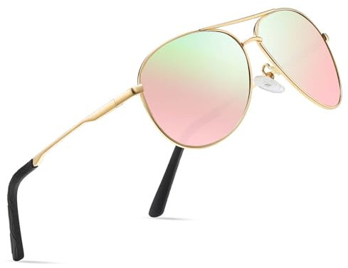 wearPro Polarised-Sunglasses-Mens-Womens-Pilot UV400 Protection Sun Glasses Black Classic Vintage Style Ultralight Shades For Driving Pink