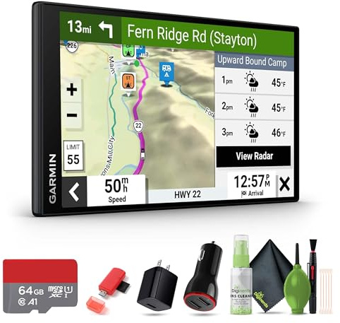 Garmin RV 795 GPS Navigator 7” High-Resolution Display, Custom RV Routing, Birdseye Satellite Imagery, Live Traffic & Weather, Parks Directory Bundle with 64GB Memory Card + More