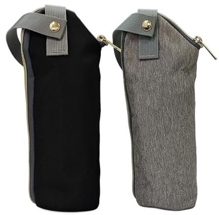 PonFxp 2 Pcs Insulated Baby Bottle Bags, 25x7cm Insulated Bottle Bag for Breast Milk Storage, Baby Bottles Cooler and Warmer Bag for Travel-Friendly Thermal Feeding (Black and Gray)