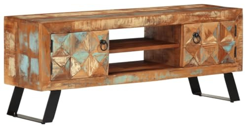 RMIHSJG TV-Schrank tv Bank tv Cabinet Fernseher Tisch lowboard 112x30x45 cm Altholz Massiv