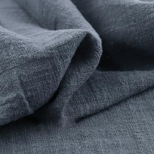 Vayliro 3m Baumwollstoff Breit 130cm Stoffe Dünner Leinenstoff Baumwoll und Leinenstoffe Meterware Bekleidungsstoffe Dekostoff für DIY Nähen Handwerk Tischdecke Kleidungsdekoration,Dunkelgrau