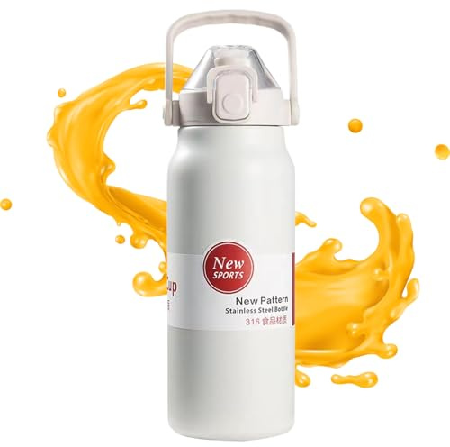 Termo de Agua,Control de Temperatura Botella de Agua - Termo Portátil 1300ml para Gimnasio, Deporte, Viaje, Senderismo, Trabajo