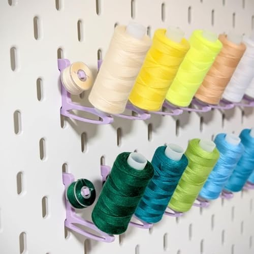 Eniyako 20 Stück Garnrollen und Garnrollenhalte Halterung für IKEA Skadis Lochwand Platten (Hell-Lila)