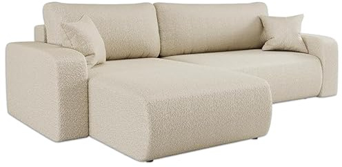 Best For Home Eckcouch Sofa | Modernes L-förmiges 3-Sitzer Sofa mit Schlaffunktion | Platzsparendes Ecksofa mit bequemer Liegefläche, ergonomischer Rückenlehne | Ideal für den täglichen Gebrauch