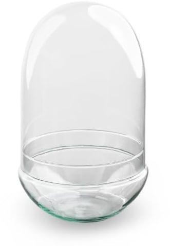 urbanjngl - Terrarium Fles 'Egg XL' - Zweiteilige Glasglocke, geschlossen, Ø 17,5 cm, Höhe 30 cm, ideal für Pflanzen und Dekoration, modernes Design für Ihr Zuhause.