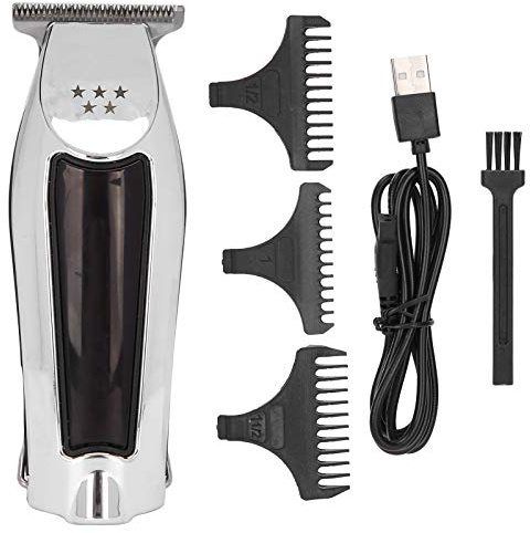 Professional Electric Hair Clipper, USB Rechargeable Hair Trimmer for Men, Salon Grade Precision Cutting Tool with Self Sharpening Steel Blades, Includes 3 Limit Combs for Home and