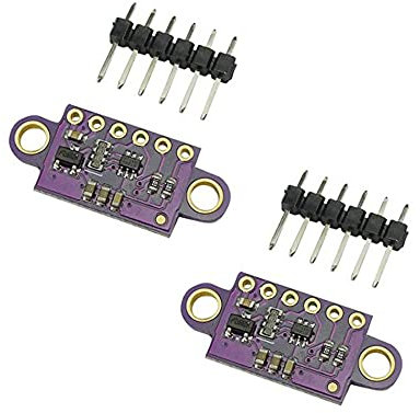 Aihasd 2 pièces VL53L0X Temps de vol (ToF) Module de capteur de distance laser Télémètre laser Module de détection laser Capteur de distance laser I2C IIC 940 nm Compatible avec Arduino
