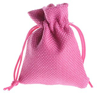 Yalulu 50 Stück Mini Natur Jute Leinen Säckchen für Adventskalender, Jutebeutel, Stoffbeutel, Geschenksäckchen, Sack, Beutel (Rose Rot)