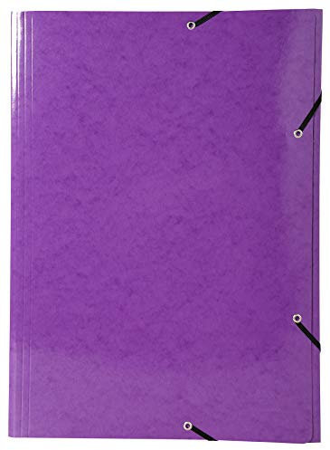 Exacompta 59816E Sammelmappe (Iderama mit 3 Klappen und Gummizug, 600g/qm, A3, Maxi Kapazität, Manila-Karton) 1 Stück violett