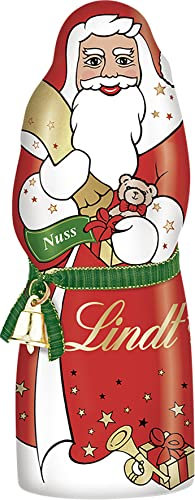 Lindt Schokolade Weihnachtsmann Nuss, 3 x 125 g, Feinster Alpenvollmilch Schokolade mit Haselnussstückchen, Weihnachtsmann, Schokoladen-Geschenk zu Weihnachten, Weihnachtsschokolade
