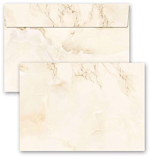 Briefumschläge Marmor & Struktur, MARMOR BEIGE 25 Briefumschläge DIN C6 (162x114 mm) | Paper-Media