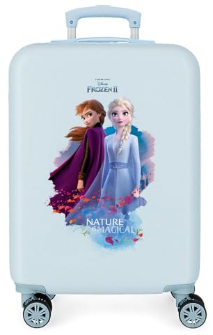 Disney Frozen Die Eiskönigin Nature is Magical Kabinenkoffer Blau 37x55x20 cms Hartschalen ABS Kombinationsschloss 32L 2,5Kgs 4 Doppelräder Handgepäck