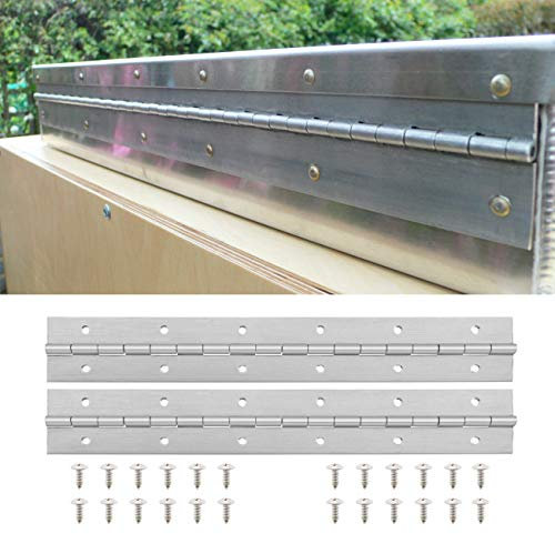 BEAMNOVA Lot de 2 charnières de piano en acier inoxydable 304 avec vis 30,5 cm