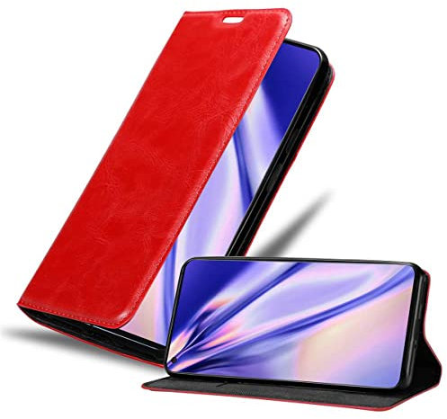 Cadorabo Hülle kompatibel mit OnePlus 8 aus Premium Kunst Leder Flip Klappbare Stoßfeste Magnetische [Standfunktion] [Kartenfächern] Cover Hülle für OnePlus 8 Tasche in Rot