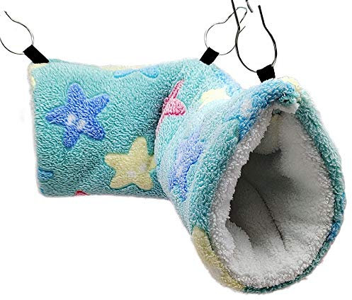 Oncocare Kleintier-Hängetunnel, Hängespielzeug für Hamster, Hängematte, Bettzubehör für Chinchilla, Frettchen, Eichhörnchen, Meerschweinchen, Ratte, die sich schlafend stellt