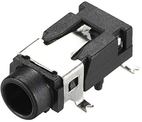 sourcing map 3.5mm Headphone Jack Female Audio Socket Connectors Stereo 4 Pins Plastic PCB Mount Black 15pcs