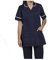 Skywear T66 Ladies Tunic Tops - Women's Healthcare & Beauty Tunics for Women UK | Work Uniforms for Office, Salon, Nurse & Spa - Multicolor Short Sleeve Tops, Navy with White, 16