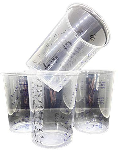 10 vasos de mezcla de 600 ml para resina epoxi, colores de silicona para manualidades, transparentes, graduaciones variadas 2:1-3:1-4:1