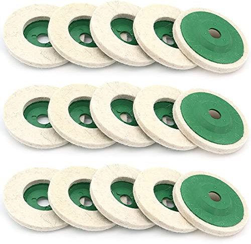 Yuhtech Polishing Wheel, 15 Pcs 4 inch 100mm Sanding Buffing Disc Buffing Pads Polishing Disc Pad Kit for Angle Grinder Green