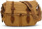 VARLIVOO Vintage Bolsos de Hombro para Hombre Bolsa de Mensajero 14 Pulgadas Laptop Bolsas Conmutar Viaje Maletín Colegio Trabajo Lona Caqui