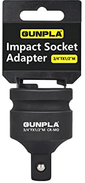 Gunpla Kraft-Steckschlüssel-Adapter Innenvierkant 3/4 - Außenvierkant 1/2 Reduzierstück, Reduzierung gefertigt aus CR-MO für Hand- und Schlagschrauberbetrieb
