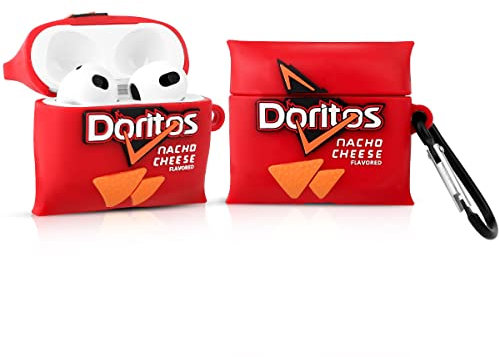 Derhom Silikon Niedliche Lustige Abdeckung Kompatibel mit Apple Airpods 3[Snack-Serie][2021 Released] (Doritos)