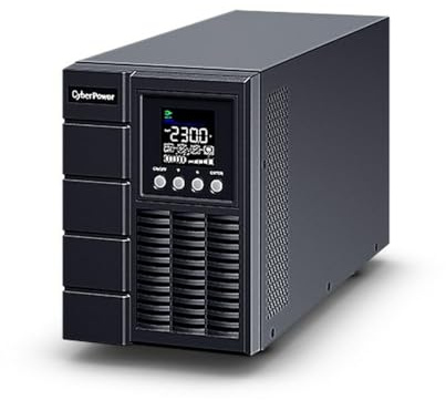 CyberPower OLS1500EA-DE 1500VA/1350W Online-USV Doppelwandler Tower schwarz, ECO Mode für hohe Effizienz über 95%, Farb-LCD zur Überwachung, HID-USB, Relais-Trockenkontakt, EBM Erweiterungsanschluss