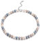 Bulinlin Damen Silber Muschel Perlenkette Boho Statement Strang Perlen Choker Halskette Modeschmuck Geschenke für Frauen(8mm Grey blue)