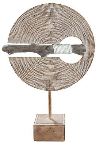 GILDE Skulptur Ethno auf Sockel naturfarben/weiß gewischt H: 37.50 cm B: 25.50 cm T: 9cm 36999