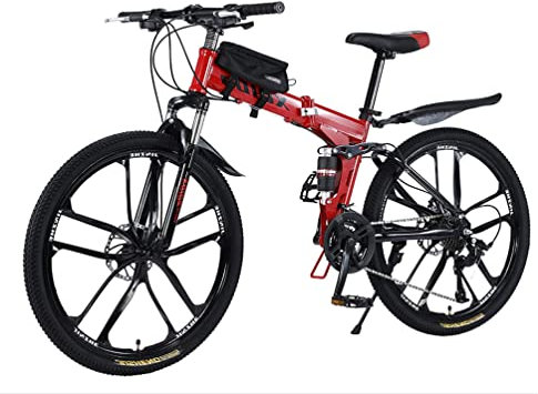 XQIDa durable Herren 26zoll mountainbikes 27Gang Schaltung trekkingrad 10 Messer-Rad Anti Rutsch Reifen Cross Trekkingr?der Licht Rahmen aus Karbonstahl Geeignet Berge Stra?en Rennstrecken St?dte/red