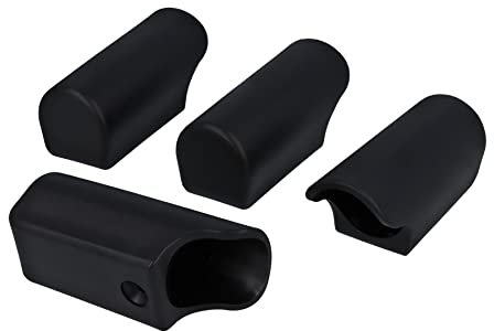 GleitGut 4 x Gleitkappen für Stahlrohrtische Rundrohr Schutzkappen für Tischbeine Kunststoff schwarz (28 mm)
