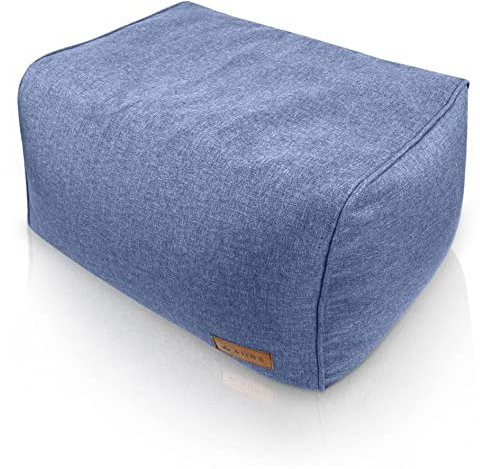 Aiire Sitzhocker rechteckiger 50x40x30 cm - Pouf Hocker, Sitzpouf, Hochwertiger, Pflegeleichter Sitzpuff - Sitzsack Fußstütze oder fußhocker für Wohnzimmer und Schlafzimmer Hellblau