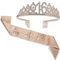Sweet 16 Tiara und Schärpe für Mädchen, Geburtstag Strass Krone 16 & dekorative Satin-Schärpe, süße 16 Jahre Geburtstagsgeschenke für Mädchen Happy 16th Birthday Party Favor Supplies
