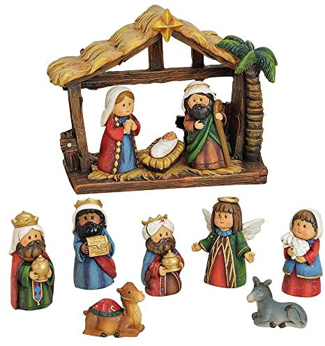 Goldschmidt Süße Krippenfiguren Set | Jesus Maria Josef 11 Figuren 2-9cm | Weihnachten Weihnachtskrippe-Figuren