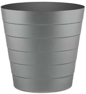 Zuvo Plastic Paper Bin 5L - Shatter-Proof Waste Basket for Office Desk & Bedroom Bin - Ideal Paper Bin with Wave Design - Grey