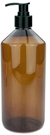 mikken 1 Distributeur de savon 1000 ml Distributeur de Lotion en Plastique Marron Alimentaire + Étiquette