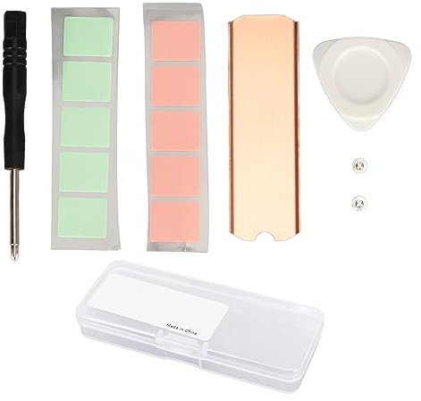 ASHATA M.2 2280 SSD Copper Heat Sink, SSD Heatsink with Silicone Thermal Pad for PRO SN850 SN750 Firecuda 530 Crucial P2 P5 Plus for M.2 2280 NVMe SSD